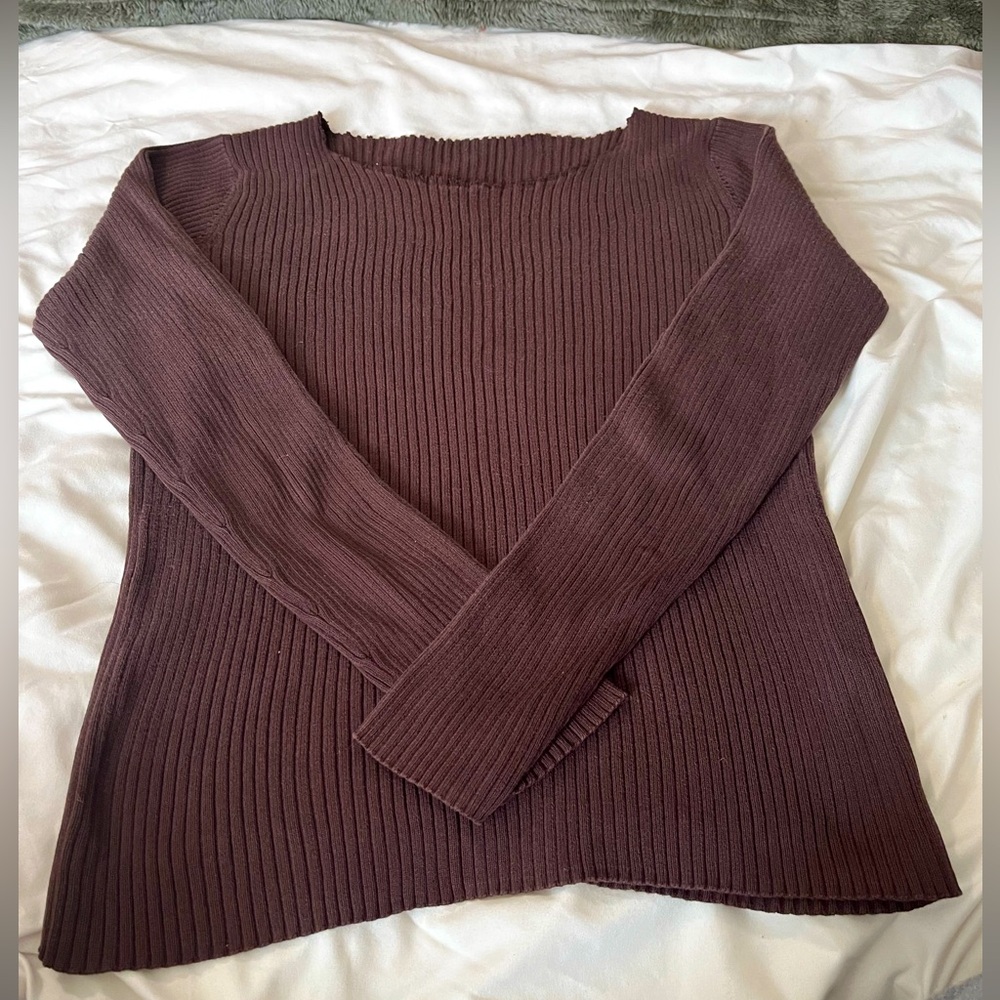 Ribbed off shoulder top